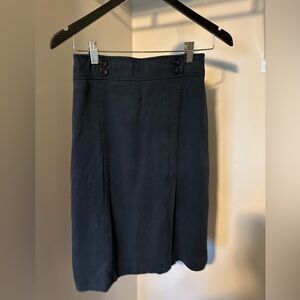 Ann Taylor navy skirt with a front slit